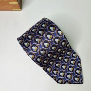 Ermenegildo Zegna Blue Rose Floral Print Silk Tie